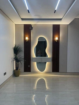 LED-зеркало фигурной формы, задняя подсветка, 90*50 см, Mirrorika