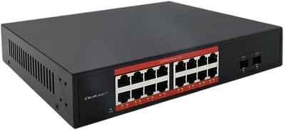 Комутатор Qoltec SWITCH Gigabit Ethernet 16 x RJ45 / 2 x SFP 1000 Mbps (5901878523644)