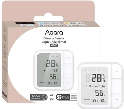 Беспроводной датчик температуры и влажности воздуха Aqara W100 (TH-S04D) с дисплеем