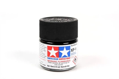 Акрилова фарба Tamiya Acrylic mini XF-1 Flat Black Чорний матовий 81701)