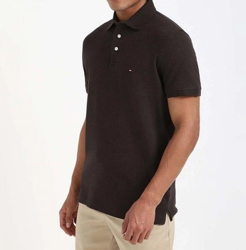 Чоловіча футболка поло Tommy Hilfiger, regular fit, темно-коричнева, розмір XL