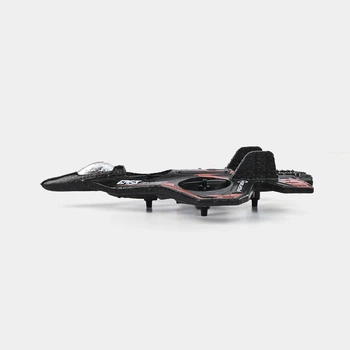 Самолёт истребитель KS-198 с подсветкой, на радиоуправлении, черный с красным (17473)