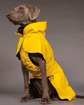 Светоотражающий дождевик для собак с антибактериальной подкладкой PAIKKA Visibility Raincoat Lite Yellow 35