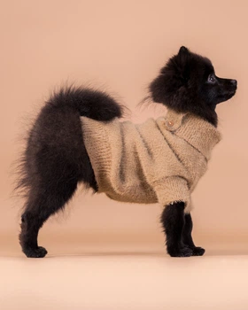 Коричневый вязаный свитер для собак PAIKKA Furry Knit Sweater Brown 45