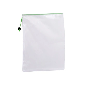 Многоразовый мешок сетка для фруктов и овощей с затяжкой Stenson Эко M 30x35см White (WW02847-M)