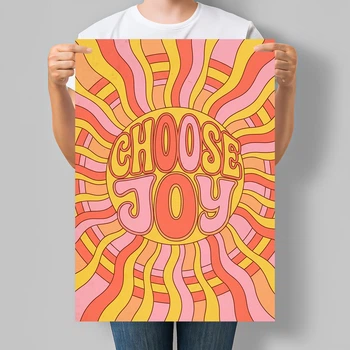 Постер в ретро стиле Choose Joy Выбирай радость А3 30х42 см (MOTN013_А3)