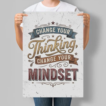 Мотивационный постер Change Your Thinking Change Your Mindset А3 30х42 см (MOTN015_А3)