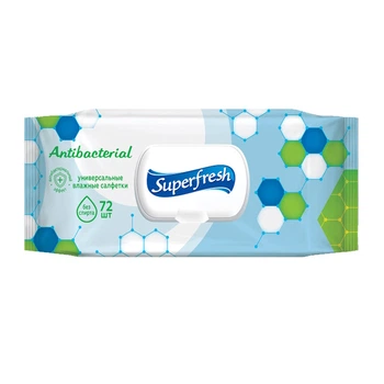 Влажные салфетки Super Fresh 72 шт с клапаном (2975)