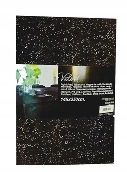 Черная скатерть бархат Velvet 145x250 см