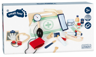 Іграшковий набір Small Foot Лікарська сумка з дерев’яними медичними аксесуарами 18 шт (4020972119162)