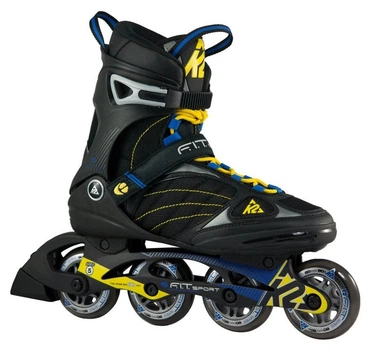 Роликові коньки для дорослих K2 FIT 80 Sport M 45 (11.5US) 295мм Black/yellow/blue (3040710) (275мм)