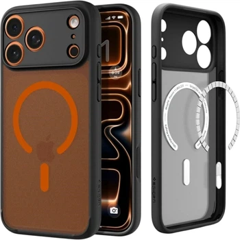 Etui Spigen Ultra Hybrid Mag MagSafe do Apple iPhone 17 Pro Max Frost Black/Orange (ACS10482)
