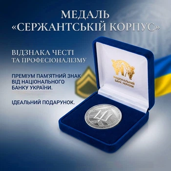 Медаль «Сержантский корпус» в подарочном футляре НБУ