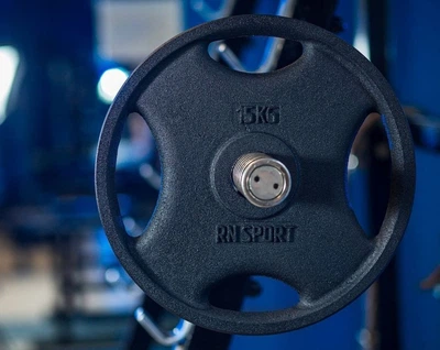 Млинець RN-Sport 15 кг Ø51 мм для штанги з Quatro хватом. Чорний (RNS_RN_quatro 15-51)