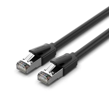 Патч-корд 1м, S/FTP cat 8 RJ-45 black VENTION (IKKBF)