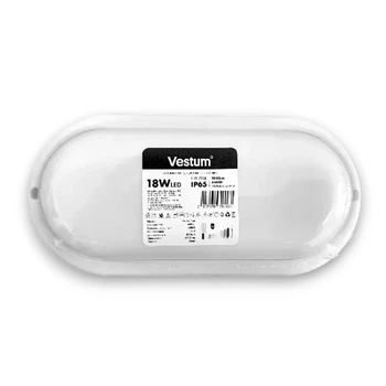 Настенно-потолочный LED светильник 18W для ЖКХ Vestum с влагозащищенным корпусом 6500K белый IP65
