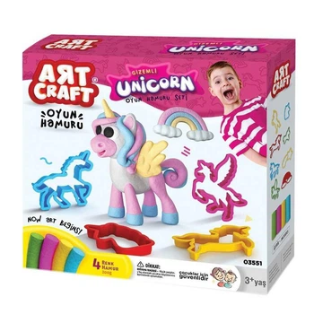 Набор теста для лепки Единорог 4 цвета формы и аксессуары Art Craft 03551 200 г