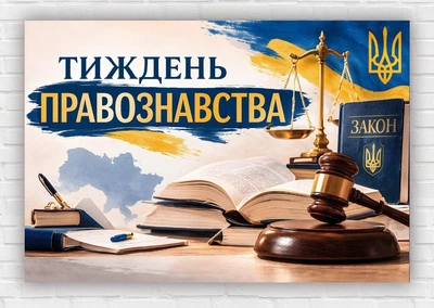 Бумажный плакат "Неделя правоведения" 110х75 см