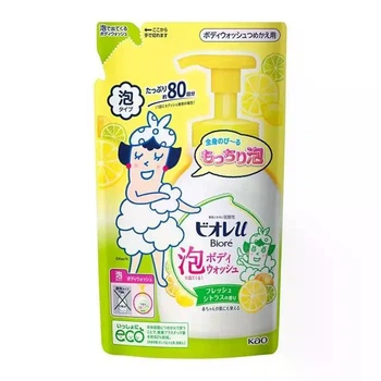 Гель-пенка для душа для детей и взрослых Kao Biore U Foaming Body Wash Fresh Citrus, пополнение 480 мл