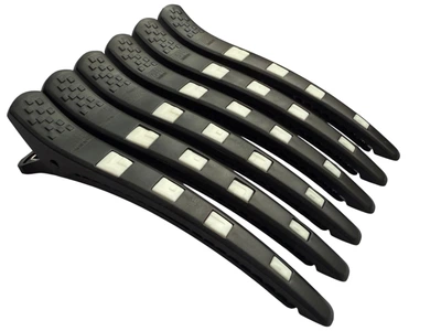 Перукарський затискач для волосся Zauber-manicure, пластиковий (чорний з білим) 6шт 06-093D-6