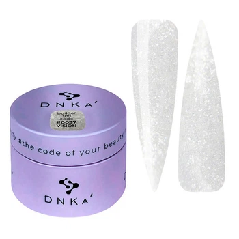 Гель для моделирования DNKa Builder Gel NEW FORMULA Vision 0037 с блестками морозный молочный 30 мл