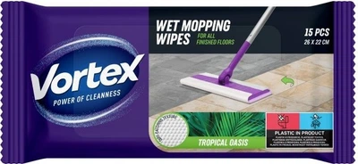 Ściereczki nawilżane Vortex Tropical Oasis do mycia podłóg 15 szt (4823071663525)