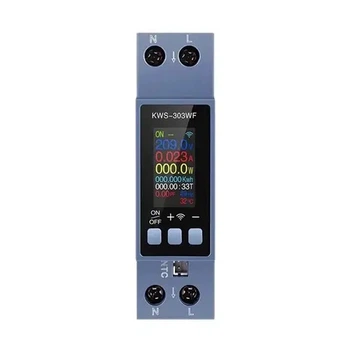Wi-Fi счетчик электроэнергии однофазный 220В 40А DIN, защиты, KWS-303WF (118327)