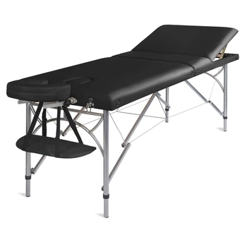 Алюминиевый массажный стол, трехсекционный Medimas Ultra-3, 195 x 70 см, черный