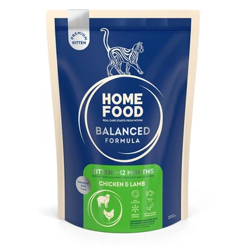Сухой корм HOME FOOD для котят «Курочка и ягненок» Kittens Balanced Formula, 300 г