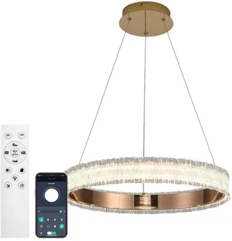 Люстра светодиодная подвесная LUMINARIA ERIKA 65W R485 GOLD / LED светильник (с пультом) - Уцінка