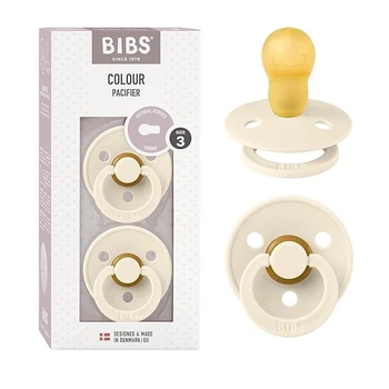 Пустушка BIBS 18+ m Latex Round(кругла) Ivory 2 шт
