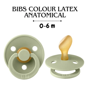 Соска пустушка 0-6 m BIBS Color Latex Anatomical (анатомічна) – Sage
