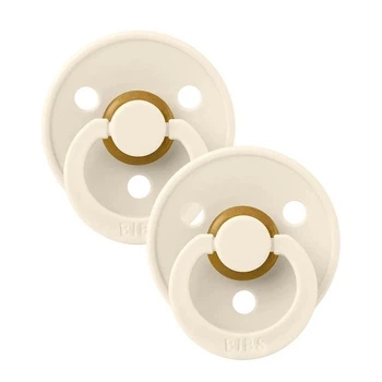 Пустушка BIBS 0-6 m Colour Latex Round Ivory 2 шт