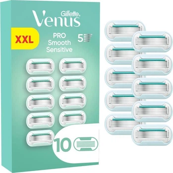 Змінні картриджі для гоління (леза касети) жіночі Gillette Venus Deluxe Extra Pro Smooth Sensitive касети 10 шт