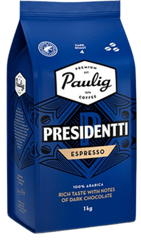 Кофе в зернах Paulig Presidentti Espresso 1 кг (6411300169337)
