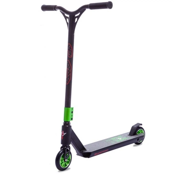Трюковый самокат алюминиевый с колесами 110мм Scooter Complete D09 Black-Green