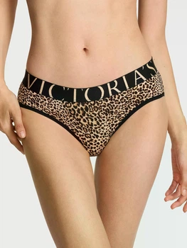 Котонові трусики-хіпси Victoria's Secret Exploded Logo Cotton Hiphugger Panty M Леопардові 27246009