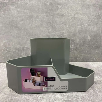 Організатор для косметики та канцелярії кутовий 22*16*11,3 см Lova Plastik LV-130 сірий