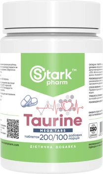 Таурин Stark Pharm Taurine Mega tabs 500 мг 200 таблеток (3551)