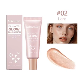 Full Match Glow, стійкий рідкий тональний крем Natural Glow, хайлайтер для обличчя та тіла 02 Light