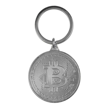 Брелок з металевим кільцем Bitcoin Срібло