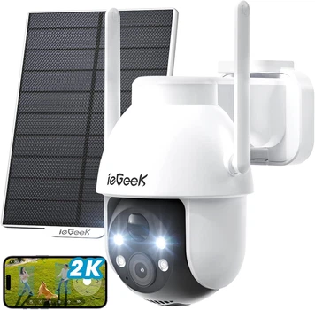 Беспроводная внешняя WiFi камера видеонаблюдения с солнечной панелью IeGeek ZY C2 2K