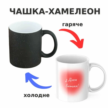 Чашка-хамелеон з принтом 330 мл З днем батька!