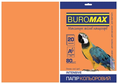 Бумага двухсторонняя INTENSIVE оранжевая, 20 л., А4, 80 г/м² BM.2721320-11 BUROMAX (4823078961839)