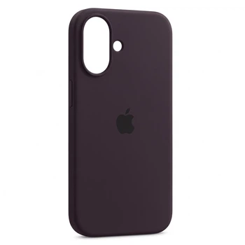 Чохол Fiji Silicone Case для Apple iPhone 16 бампер накладка Soft Touch з мікрофіброю Dark Aubergine