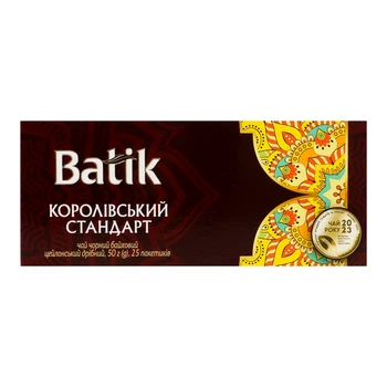 Чай чорний Batik Королевский Стандарт 25 пакетов