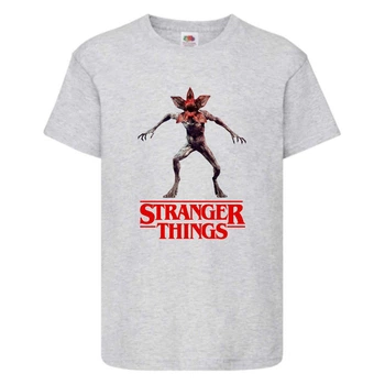 Футболка детская Очень странные дела (Stranger Things 0016) серая 152 см