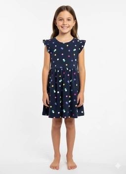 Платье H&M 92 Темно-синий 0478675_горошек