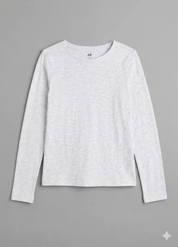 Лонгслив H&M 134/140 Светло-серый 0854793_св.сер