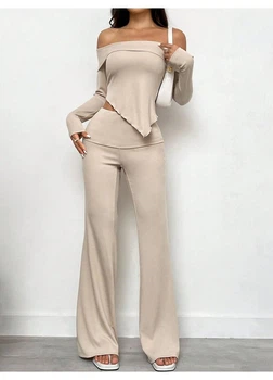 Комплект (Штани, топ) SHEIN XS Світло-бежевий sz2406046612771219